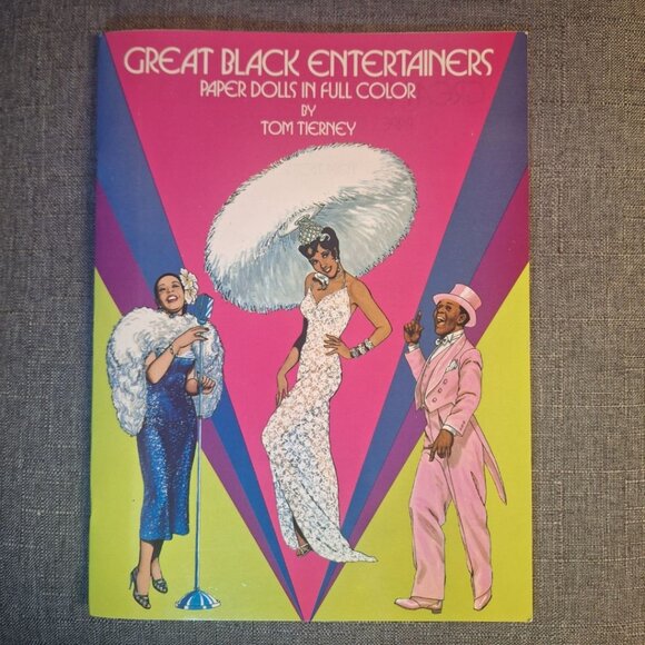 Black Paper Dolls Book Great Entertainers Tom Tierney 80s Vintage Complete Afro - Picture 1 of 6